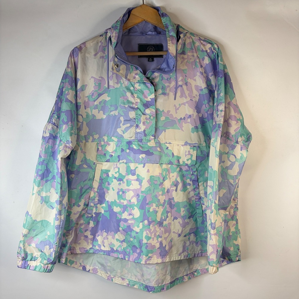 Lauren James Anorak Windbreaker Women XL Pastel Camo Pullover Jacket